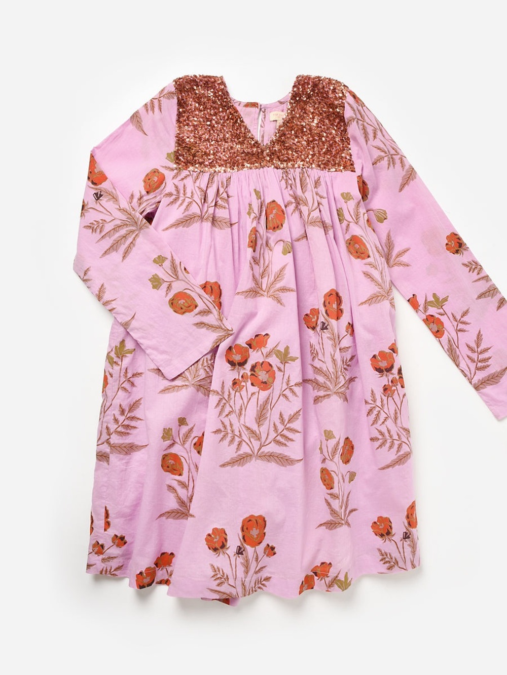 Pink Chicken Courtney Dress - Lilac with Orange Florals - Sz 6